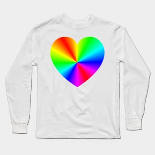 Rainbow Burst Heart Long Sleeve T-Shirt